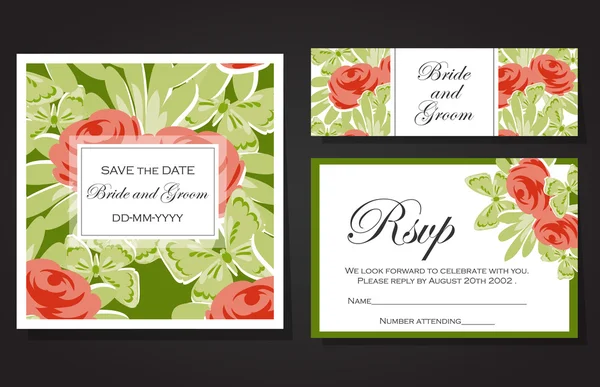 Cartes d'invitation de mariage — Image vectorielle