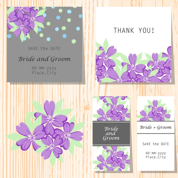 Wedding invitation cards — Stock Vector