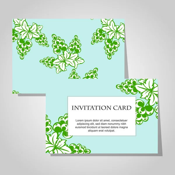 Set of floral  invitations — Stock Vector