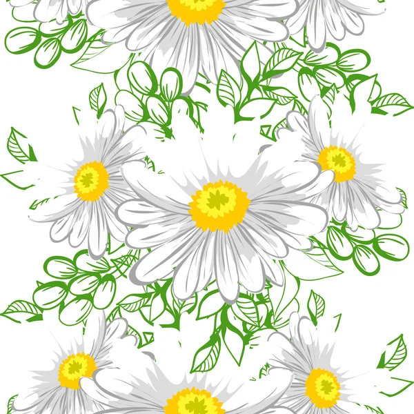 无缝模式与花卉背景 — 图库矢量图片
