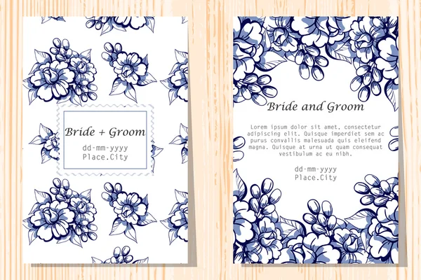 Cartes d'invitation de mariage — Image vectorielle