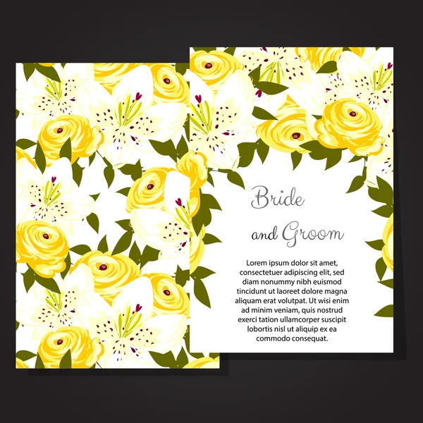 Cartes d'invitation de mariage — Image vectorielle