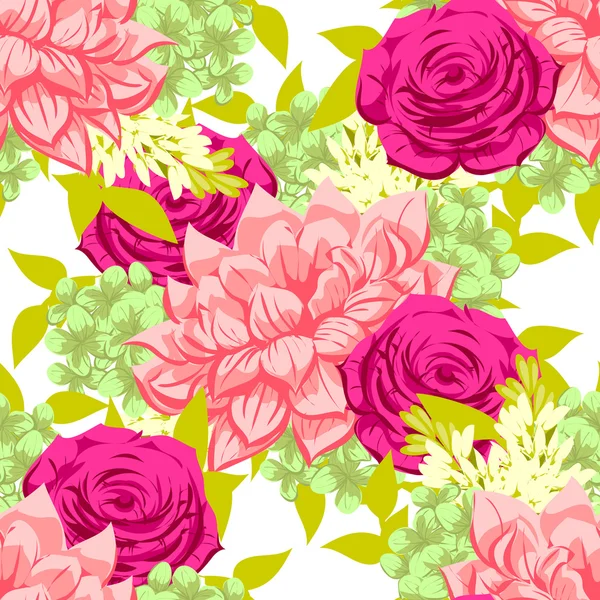 Patrón sin costuras con fondo floral — Vector de stock