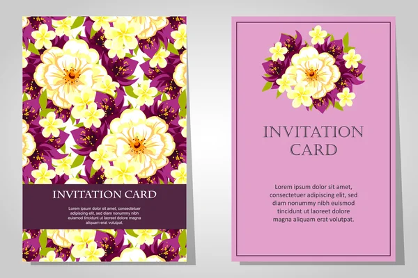 Invitations à fond floral — Image vectorielle