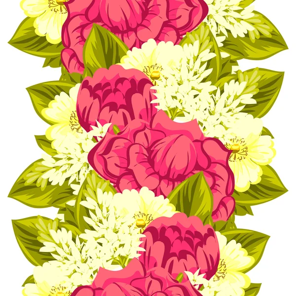 无缝模式与花卉背景 — 图库矢量图片