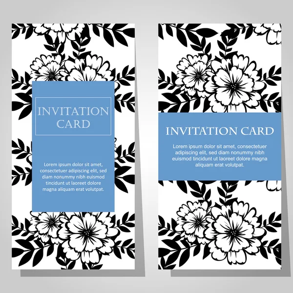 Set floral uitnodigingen — Stockvector
