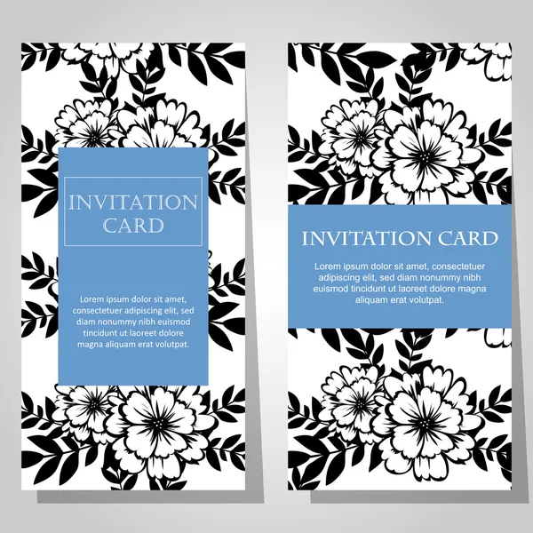 Conjunto de invitaciones florales — Archivo Imágenes Vectoriales