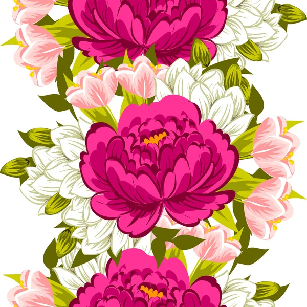 Motif sans couture avec fond floral — Image vectorielle