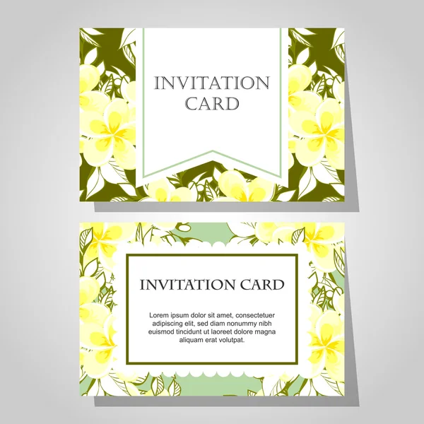 Invitations with floral background — Stock Vector