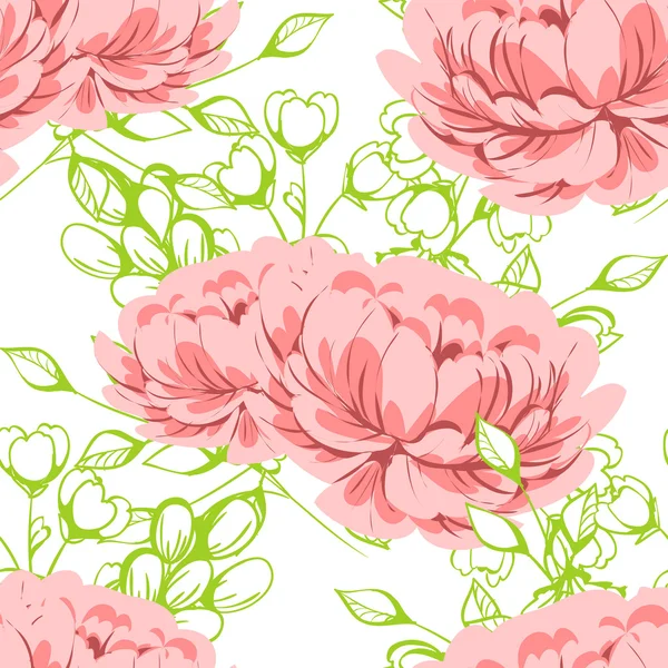 Motif sans couture avec fond floral — Image vectorielle