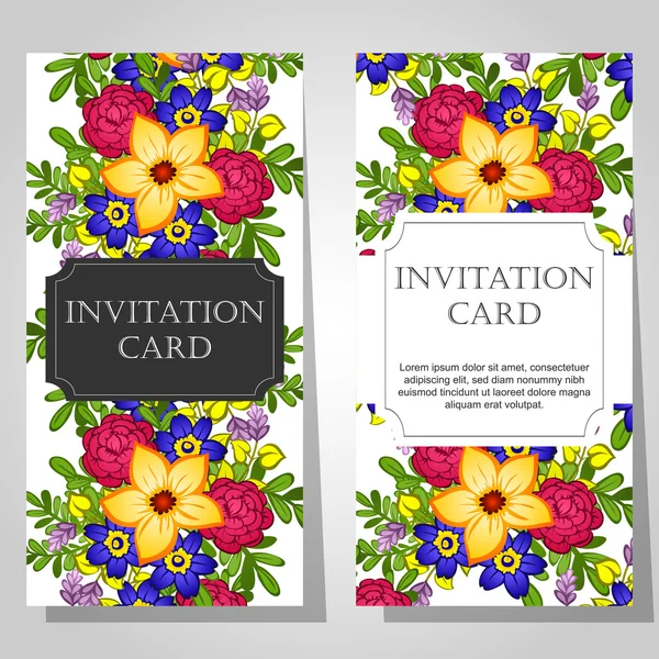 Invitations à fond floral — Image vectorielle