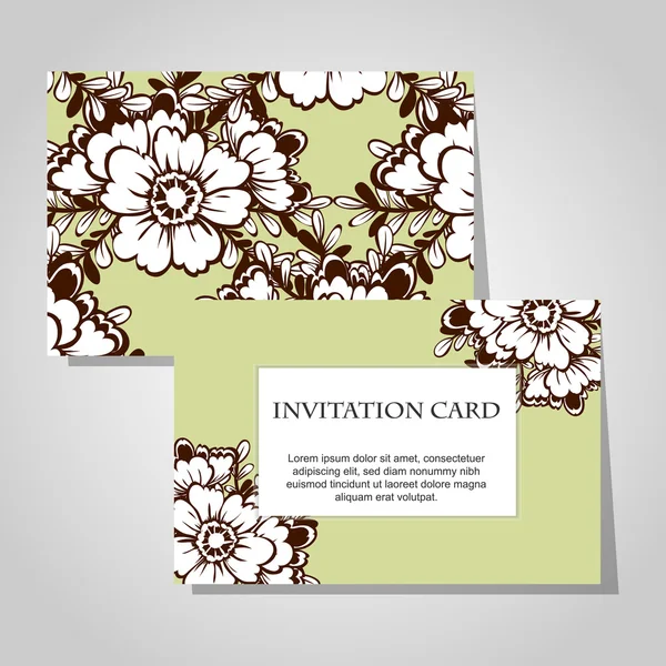 Set of floral  invitations — Stock Vector