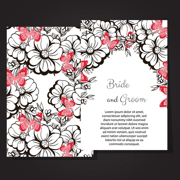 Carte d'invitation de mariage — Image vectorielle