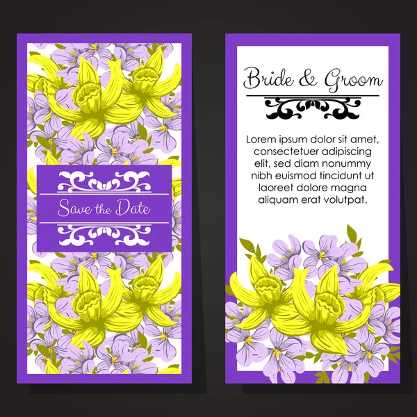 Tarjetas de invitación de boda — Vector de stock