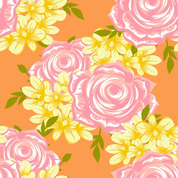 Motif sans couture avec fond floral — Image vectorielle