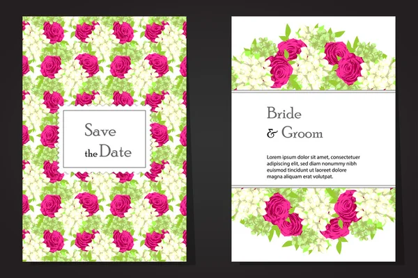 Cartes d'invitation de mariage — Image vectorielle