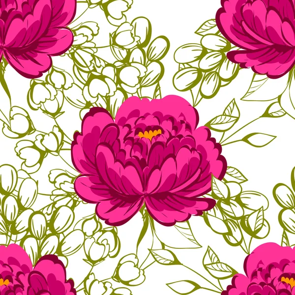 Seamless pattern with floral background — Stock Vector