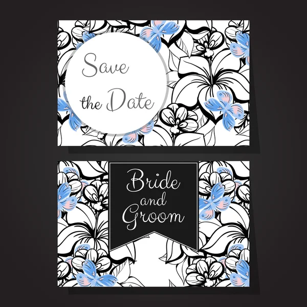 Cartes d'invitation de mariage — Image vectorielle