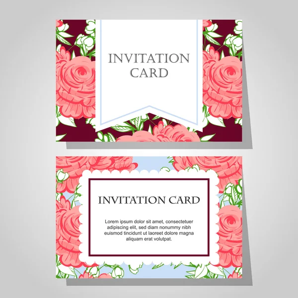 Invitations à fond floral — Image vectorielle