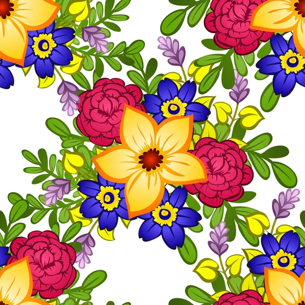 Patrón sin costuras con fondo floral — Archivo Imágenes Vectoriales