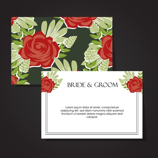 Carte d'invitation de mariage — Image vectorielle