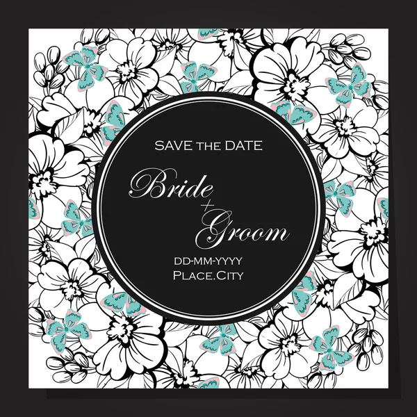 Carte d'invitation de mariage — Image vectorielle