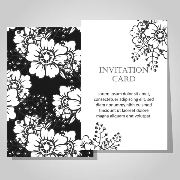 Conjunto de invitaciones florales — Vector de stock