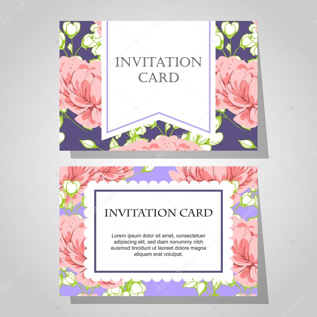 Invitations with floral background