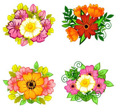 Çiçek buketleri seti