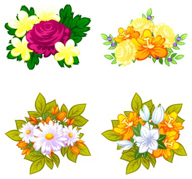 Çiçek buketleri seti