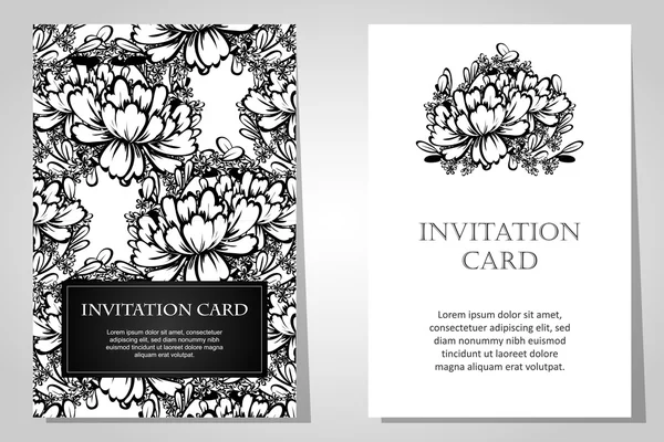 Tarjetas de invitación de boda — Vector de stock