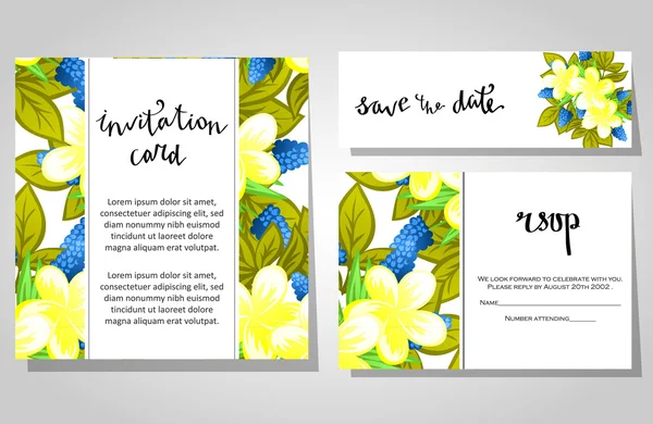 Cartes d'invitation de mariage — Image vectorielle