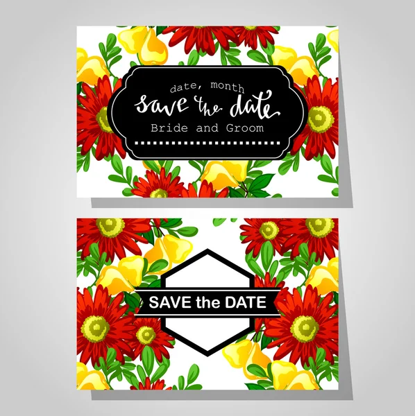 Cartes d'invitation de mariage — Image vectorielle