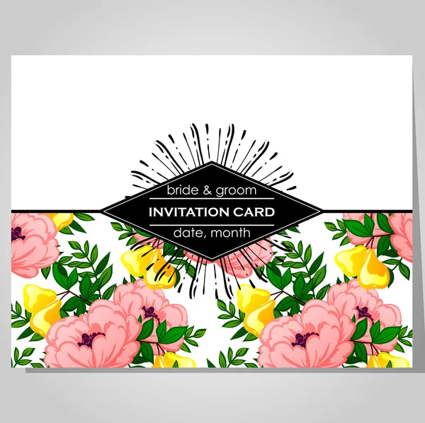 Tarjeta de invitación de boda — Vector de stock