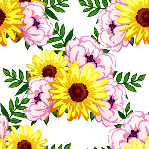 Abstract patroon met bloemen achtergrond — Stockvector