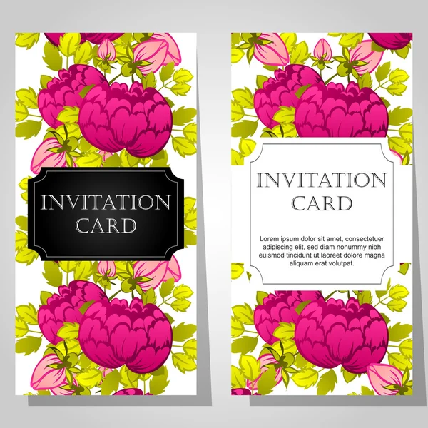 Invitations with floral background — Stock Vector