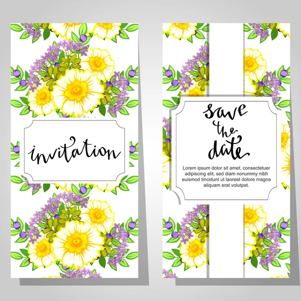 Cartes d'invitation de mariage — Image vectorielle