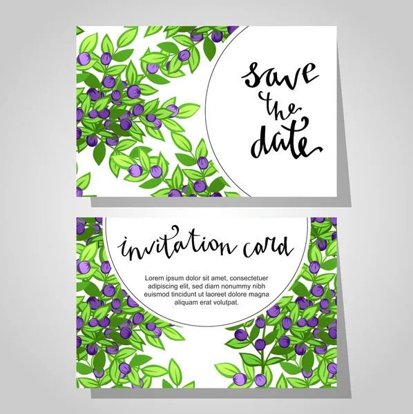 Tarjetas de invitación de boda — Vector de stock