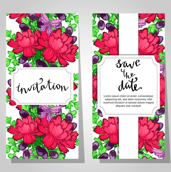 Cartes d'invitation de mariage — Image vectorielle