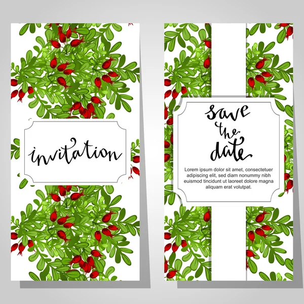 Cartes d'invitation de mariage — Image vectorielle