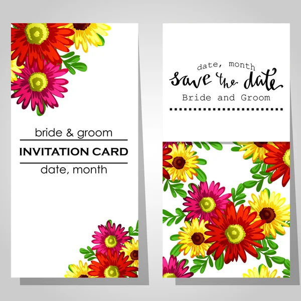 Cartes d'invitation de mariage — Image vectorielle