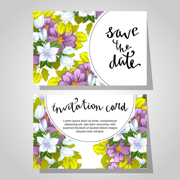 Tarjetas de invitación de boda — Vector de stock