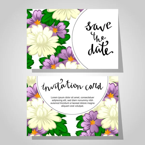 Tarjetas de invitación de boda — Vector de stock