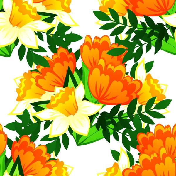 Безшовний візерунок з квітковим фоном — стоковий вектор