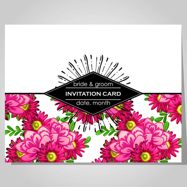 Tarjeta de invitación de boda — Vector de stock