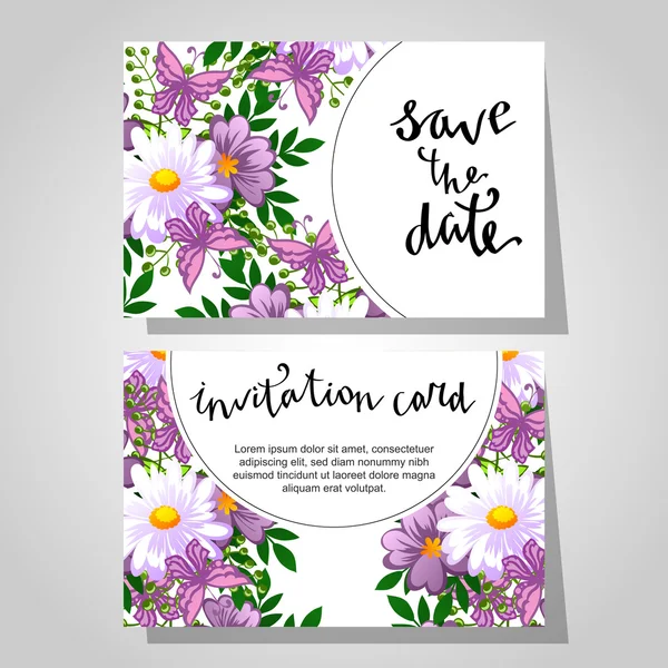 Tarjetas de invitación de boda — Vector de stock