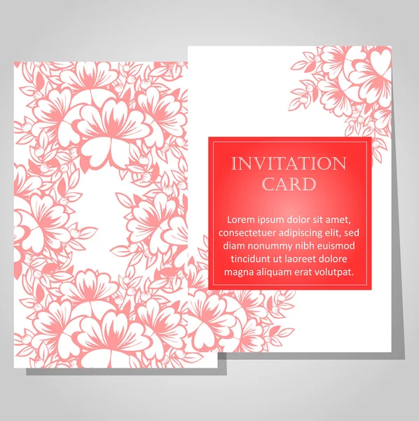 Tarjeta de invitación floral — Archivo Imágenes Vectoriales