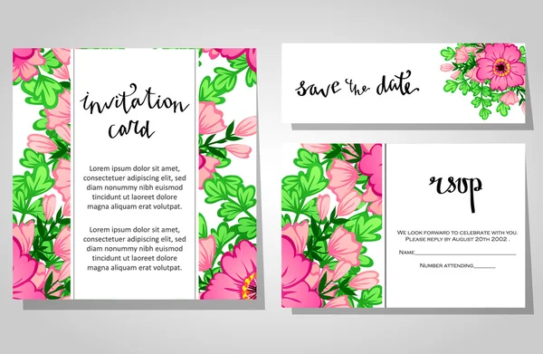 Cartes d'invitation de mariage — Image vectorielle