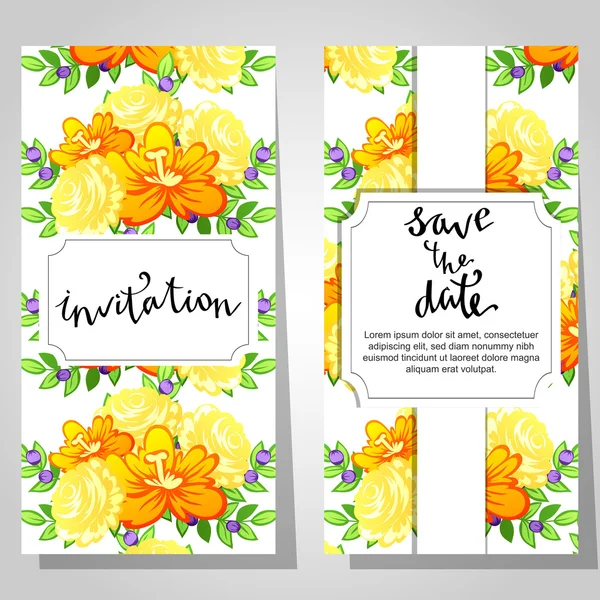 Cartes d'invitation de mariage — Image vectorielle