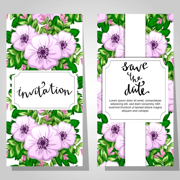 Cartes d'invitation de mariage — Image vectorielle